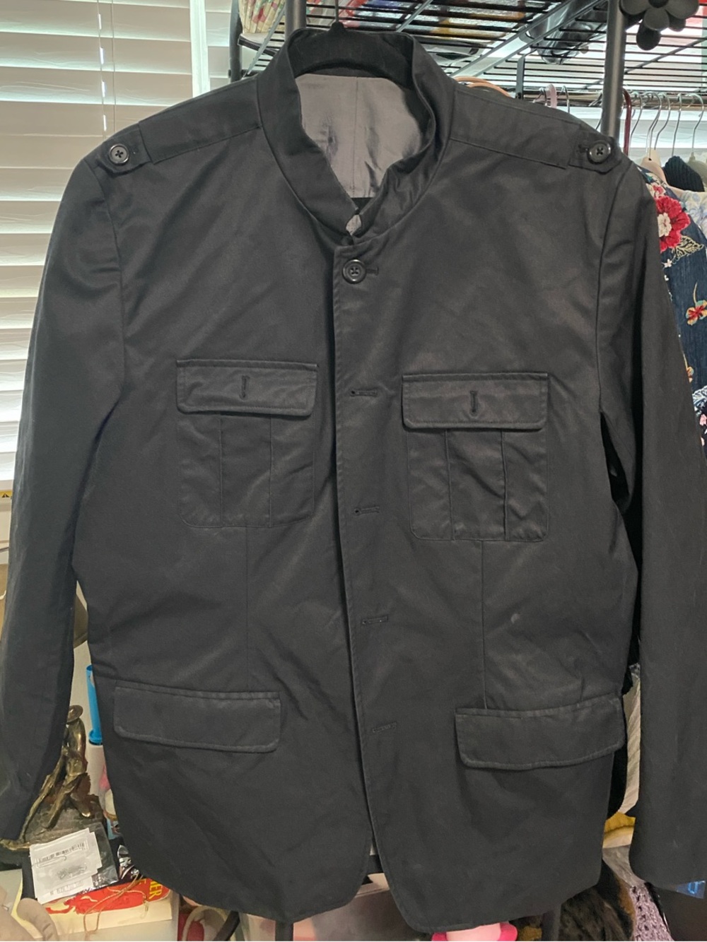 Calvin Klein Black Military Field Jacket
